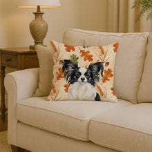 Load image into Gallery viewer, Black and White Papillon Heirloom Fall Throw Pillow