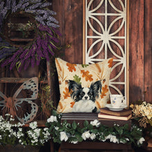 Load image into Gallery viewer, Black and White Papillon Heirloom Fall Throw Pillow
