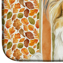 Load image into Gallery viewer, Lemon and White Papillon Heirloom Fall Dish Drying Mat