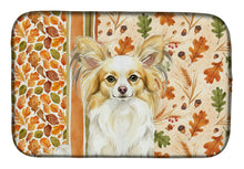 Load image into Gallery viewer, Lemon and White Papillon Heirloom Fall Dish Drying Mat