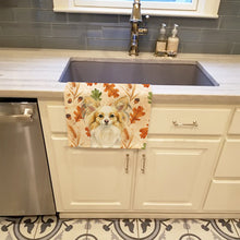 Load image into Gallery viewer, Lemon and White Papillon Heirloom Fall Kitchen Towel