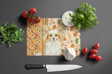 Load image into Gallery viewer, Lemon and White Papillon Heirloom Fall Glass Cutting Board