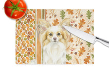 Load image into Gallery viewer, Lemon and White Papillon Heirloom Fall Glass Cutting Board