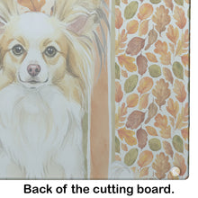 Load image into Gallery viewer, Lemon and White Papillon Heirloom Fall Glass Cutting Board