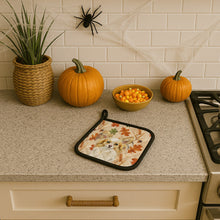 Load image into Gallery viewer, Lemon and White Papillon Heirloom Fall Pair of Pot Holders