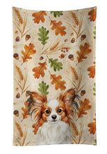 Load image into Gallery viewer, White with Red Papillon Heirloom Fall Kitchen Towel