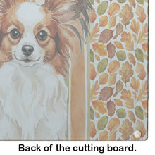 Load image into Gallery viewer, White with Red Papillon Heirloom Fall Glass Cutting Board