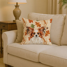 Load image into Gallery viewer, White with Red Papillon Heirloom Fall Throw Pillow