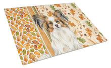 Load image into Gallery viewer, White with Sable Papillon Heirloom Fall Glass Cutting Board