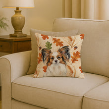 Load image into Gallery viewer, White with Sable Papillon Heirloom Fall Throw Pillow