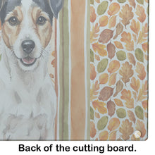 Load image into Gallery viewer, Parson Russell Terrier Heirloom Fall Glass Cutting Board