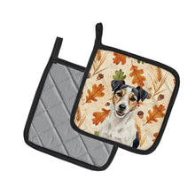 Load image into Gallery viewer, Parson Russell Terrier Heirloom Fall Pair of Pot Holders