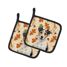 Load image into Gallery viewer, Parson Russell Terrier Heirloom Fall Pair of Pot Holders