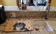 Load image into Gallery viewer, Black and Tan Pekingese Heirloom Fall Dish Drying Mat