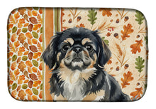 Load image into Gallery viewer, Black and Tan Pekingese Heirloom Fall Dish Drying Mat