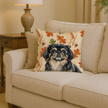 Load image into Gallery viewer, Black and Tan Pekingese Heirloom Fall Throw Pillow