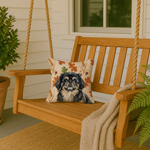 Load image into Gallery viewer, Black and Tan Pekingese Heirloom Fall Throw Pillow