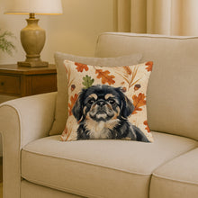 Load image into Gallery viewer, Black and Tan Pekingese Heirloom Fall Throw Pillow