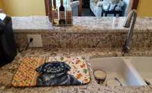 Load image into Gallery viewer, Black Pekingese Heirloom Fall Dish Drying Mat