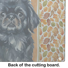 Load image into Gallery viewer, Black Pekingese Heirloom Fall Glass Cutting Board