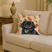 Load image into Gallery viewer, Black Pekingese Heirloom Fall Throw Pillow