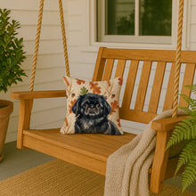Load image into Gallery viewer, Black Pekingese Heirloom Fall Throw Pillow