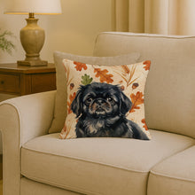 Load image into Gallery viewer, Black Pekingese Heirloom Fall Throw Pillow