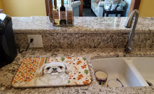 Load image into Gallery viewer, Cream Pekingese Heirloom Fall Dish Drying Mat