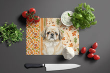 Load image into Gallery viewer, Fawn Pekingese Heirloom Fall Glass Cutting Board