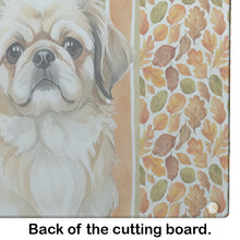 Load image into Gallery viewer, Fawn Pekingese Heirloom Fall Glass Cutting Board