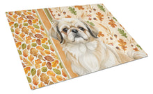 Load image into Gallery viewer, Fawn Pekingese Heirloom Fall Glass Cutting Board