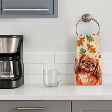 Load image into Gallery viewer, Red Pekingese Heirloom Fall Kitchen Towel