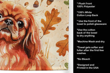 Load image into Gallery viewer, Red Pekingese Heirloom Fall Kitchen Towel