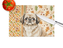 Load image into Gallery viewer, Sable Pekingese Heirloom Fall Glass Cutting Board