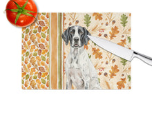 Load image into Gallery viewer, Black and White Pointer Heirloom Fall Glass Cutting Board