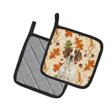 Load image into Gallery viewer, Liver and White Pointer Heirloom Fall Pair of Pot Holders