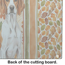 Load image into Gallery viewer, Orange and White Pointer Heirloom Fall Glass Cutting Board