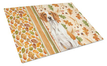 Load image into Gallery viewer, Orange and White Pointer Heirloom Fall Glass Cutting Board