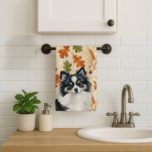 Load image into Gallery viewer, Black and White Pomeranian Heirloom Fall Kitchen Towel