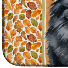 Load image into Gallery viewer, Black Pomeranian Heirloom Fall Dish Drying Mat