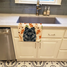 Load image into Gallery viewer, Black Pomeranian Heirloom Fall Kitchen Towel