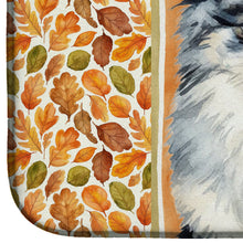 Load image into Gallery viewer, Blue Merle Pomeranian Heirloom Fall Dish Drying Mat