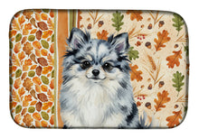Load image into Gallery viewer, Blue Merle Pomeranian Heirloom Fall Dish Drying Mat