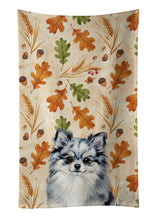 Load image into Gallery viewer, Blue Merle Pomeranian Heirloom Fall Kitchen Towel