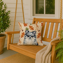 Load image into Gallery viewer, Blue Merle Pomeranian Heirloom Fall Throw Pillow