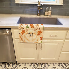 Load image into Gallery viewer, Cream Pomeranian Heirloom Fall Kitchen Towel