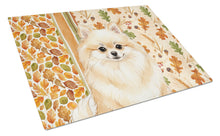 Load image into Gallery viewer, Cream Pomeranian Heirloom Fall Glass Cutting Board