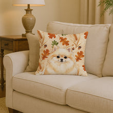 Load image into Gallery viewer, Cream Pomeranian Heirloom Fall Throw Pillow