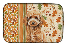 Load image into Gallery viewer, Miniature Apricot Poodle Heirloom Fall Dish Drying Mat