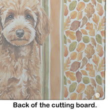 Load image into Gallery viewer, Miniature Apricot Poodle Heirloom Fall Glass Cutting Board